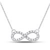 Diamond Infinity Pendant Necklace 1/5 Cttw 10kt White Gold