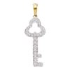 Diamond Trefoil Key Love Pendant 1/6 Cttw 10kt Yellow Two-tone Gold
