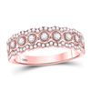 Diamond Vintage-inspired Band Ring 1/3 Cttw 10kt Rose Gold