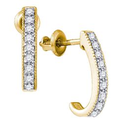 Diamond Half J Hoop Earrings 1/5 Cttw 10kt Yellow Gold