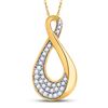 Image 1 : Diamond Teardrop Cluster Pendant 1/8 Cttw 10kt Yellow Gold