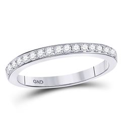 Diamond Single Row Band Ring 1/4 Cttw 10kt White Gold