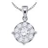 Image 1 : Diamond Cluster Pendant 1/4 Cttw 14kt White Gold