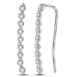 Diamond Climber Earrings 1/20 Cttw 10kt White Gold