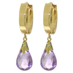 Genuine 6 ctw Amethyst Earrings 14KT Yellow Gold - REF-47X4M