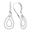 Image 1 : Diamond Teardrop Dangle Earrings 1/2 Cttw 10kt White Gold
