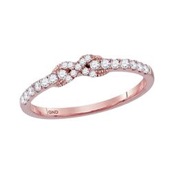 Diamond Infinity Knot Stackable Band Ring 1/4 Cttw 10kt Rose Gold