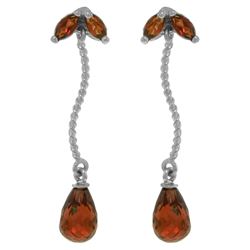 Genuine 3.4 ctw Garnet Earrings 14KT White Gold - REF-21H6X