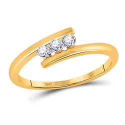 Diamond 3-stone Bridal Wedding Engagement Ring 1/10 Cttw 10kt Yellow Gold