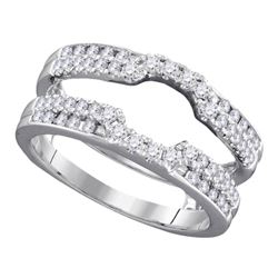 Diamond Wrap Ring Guard Enhancer Wedding Band 1/2 Cttw 14kt White Gold