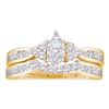 Marquise Diamond Bridal Wedding Engagement Ring Band Set 1/2 Cttw 14kt Yellow Gold