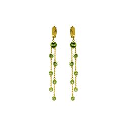 Genuine 9.02 ctw Peridot Earrings 14KT Yellow Gold - REF-101Y2F