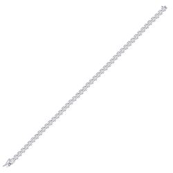 Diamond Flower Cluster Tennis Bracelet 4.00 Cttw 14kt White Gold