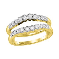 Diamond Wrap Ring Guard Enhancer Wedding Band 1/2 Cttw 14kt Yellow Gold