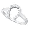 Diamond Simple Lucky Horseshoe Ring 1/20 Cttw 10kt White Gold