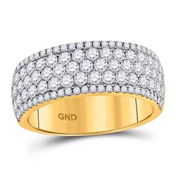 Diamond Pave Fashion Band Ring 2.00 Cttw 14kt Yellow Gold