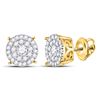 Image 1 : Diamond Concentric Circle Cluster Earrings 3/8 Cttw 10kt Yellow Gold