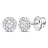 Image 1 : Diamond Cluster Earrings 1/6 Cttw 10kt White Gold