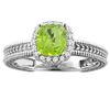 Image 1 : 1.77 CTW Peridot & Diamond Ring 14K White Gold - REF-45R2H