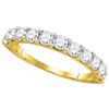 Image 1 : Round Pave-set Diamond Wedding Band Ring 1.00 Cttw 14kt Yellow Gold
