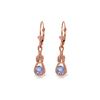 Image 1 : Genuine 1.30 ctw Tanzanite Earrings 14KT Rose Gold - REF-61T3A