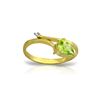 Image 1 : Genuine 0.83 ctw Peridot & Diamond Ring 14KT Yellow Gold - REF-40A5K