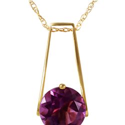 Genuine 1.45 ctw Amethyst Necklace 14KT Yellow Gold - REF-23M8T