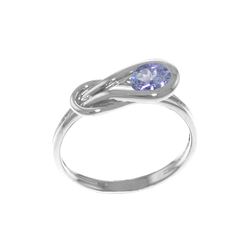 Genuine 0.65 ctw Tanzanite Ring 14KT White Gold - REF-52Z7N