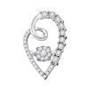 Image 1 : Diamond Moving Twinkle Cluster Heart Pendant 1/5 Cttw 10kt White Gold