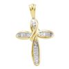 Image 1 : Baguette Diamond Cross Religious Pendant 1/4 Cttw 10kt Yellow Gold