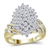 Image 1 : Diamond Oval Cluster Ring 1.00 Cttw 10kt Yellow Gold