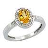 Image 1 : 1.15 CTW Citrine & Diamond Ring 14K White Gold - REF-37M9A