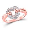 Image 1 : Diamond Heart Ring 1/5 Cttw 10kt Rose Gold