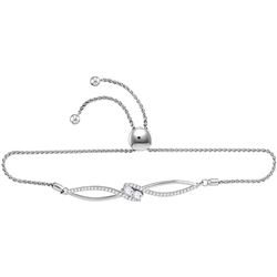 Diamond 2-stone Bracelet 3/4 Cttw 10kt White Gold