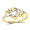 Image 1 : Diamond Mom Mother Heart Ring 1/10 Cttw 10kt Yellow Gold