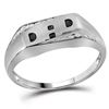 Image 1 : Mens Diamond Dad Father Band Ring .01 Cttw 10kt White Gold