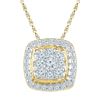 Image 1 : Diamond Square Cluster Fashion Pendant 1/2 Cttw 10kt Yellow Gold