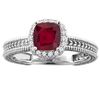 Image 1 : 2.30 CTW Ruby & Diamond Ring 14K White Gold - REF-51F9N