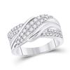 Image 1 : Diamond Crossover Band Ring 1/2 Cttw 10kt White Gold