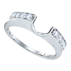 Diamond Ring Guard Wrap Solitaire Enhancer 1/4 Cttw 14kt White Gold