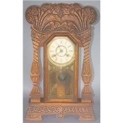 PRESSED CARVED OAK KITCHEN CLOCK