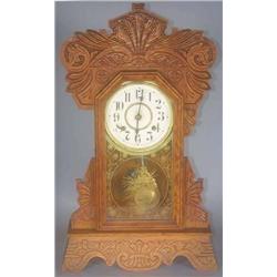 PRESSED CARVED OAK KITCHEN CLOCK