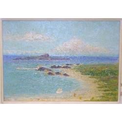 E.W.CURRIER O/B of Coastal scene