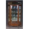 Image 1 : LATE VICTORIAN OAK CURVED GLASS CHINA