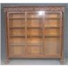 Image 2 : VICTORIAN CARVED OAK TRIPLE DOOR SLIDIN