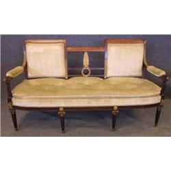 FRENCH EMPIRE ROSEWOOD INLAID SETTEE