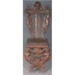ITALIAN 19TH CENTURY CARVED PARLOR CHAI