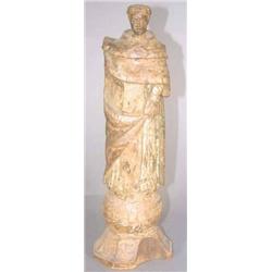 EARLY CARVED EUROPEAN STATUE