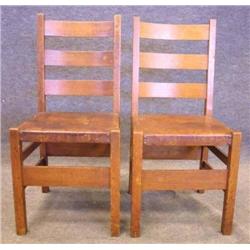 Pair of Gustav Stickley Side Chairs #306 1/2