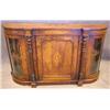 Image 1 : EDWARDIAN BURL WALNUT CURVED GLASS PARL